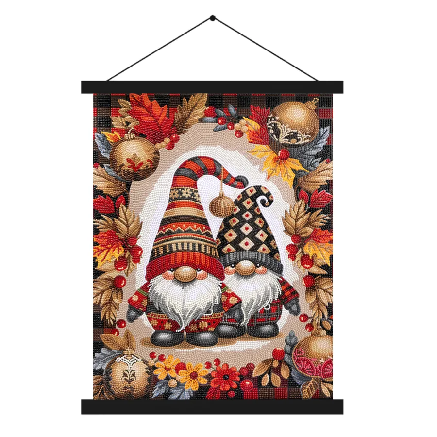 "Festive Gonks" Crystal Art Scroll Kit 40x50cm