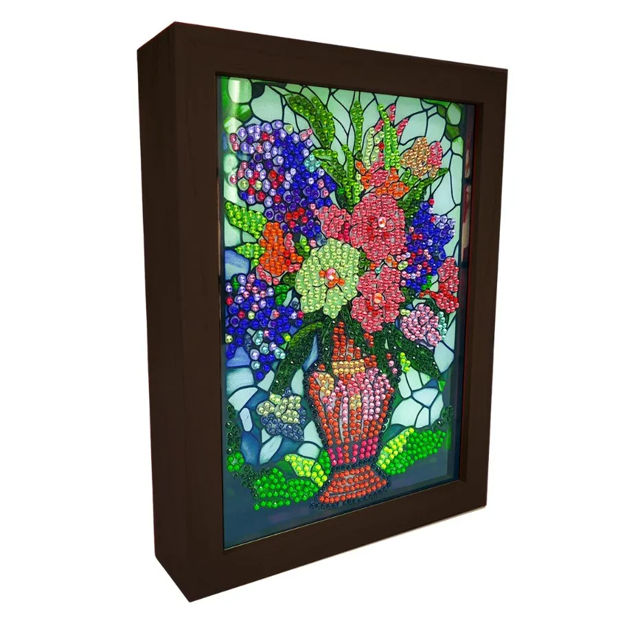 "Floral Bouquet" Crystal Art Small LED Frame