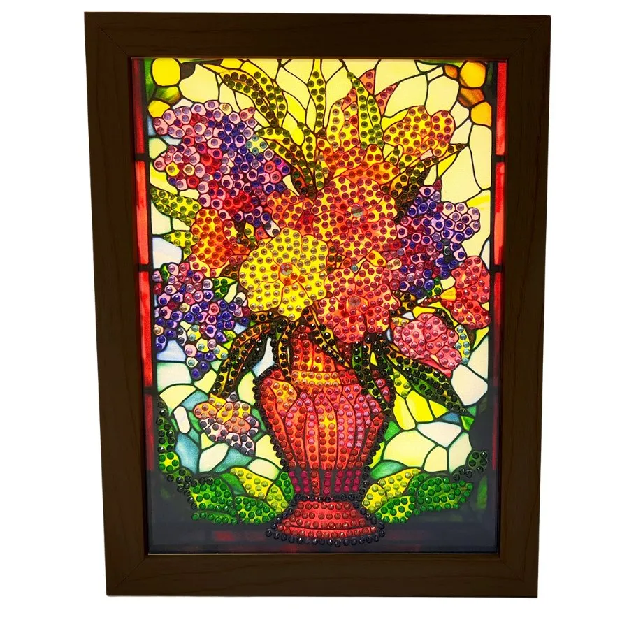 "Floral Bouquet" Crystal Art Small LED Frame