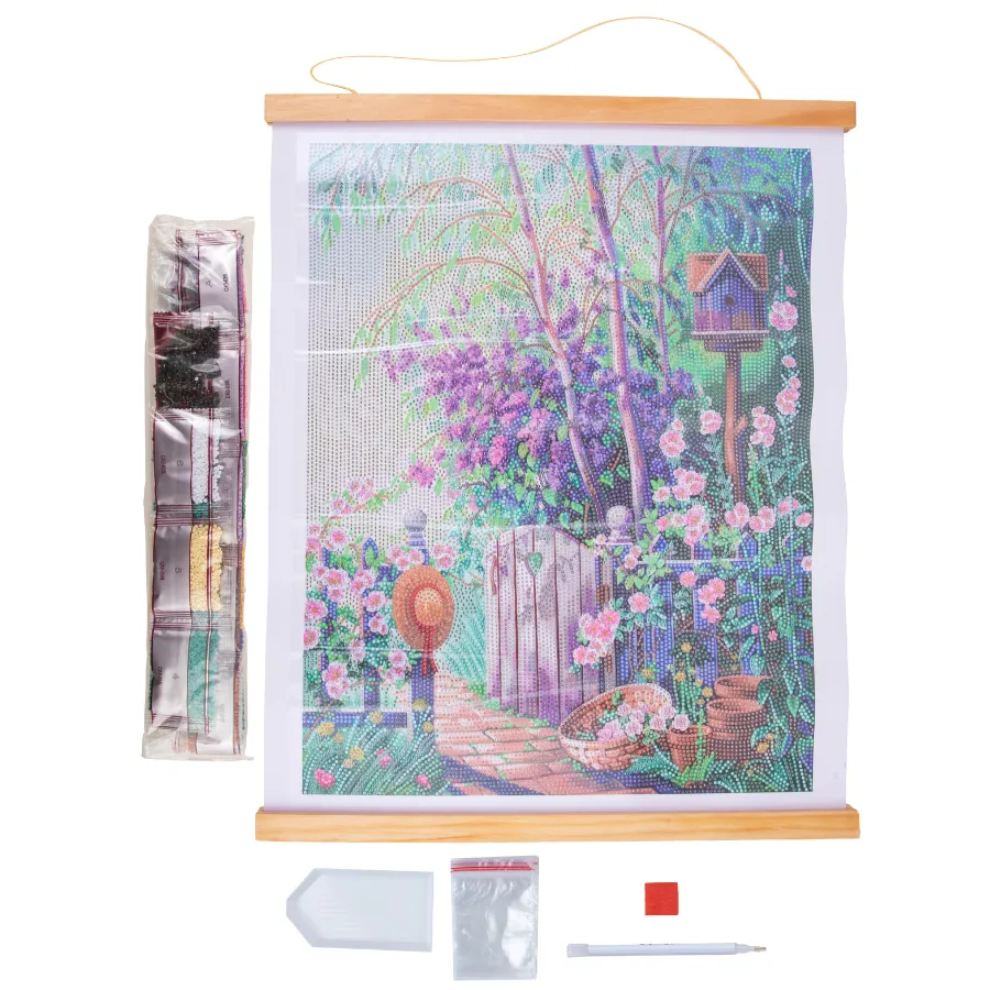 "Garden Scroll" Crystal Art Scroll Kit 35x45cm