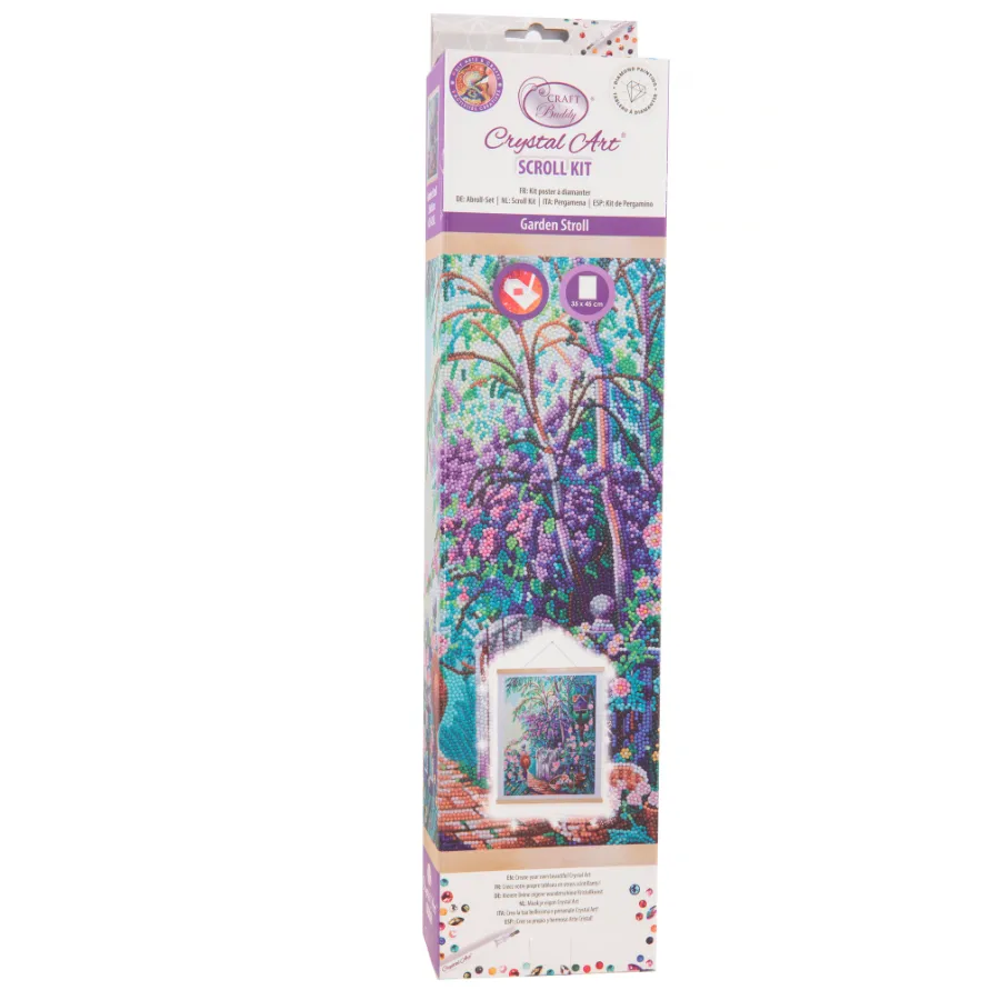 "Garden Scroll" Crystal Art Scroll Kit 35x45cm