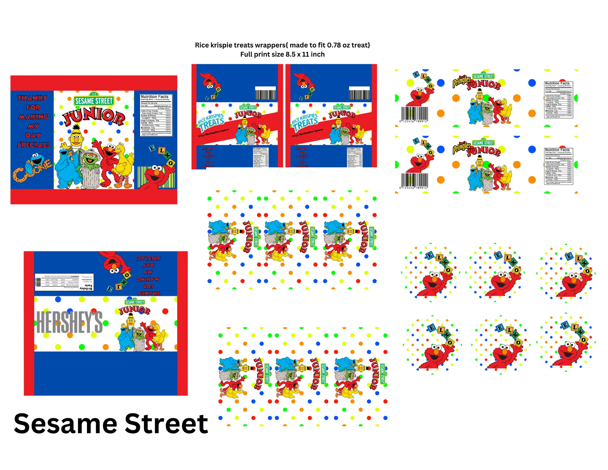 Sesame Street Party Favor Templates