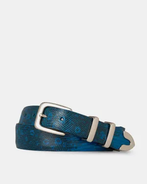 Tapered Lizard Golf Belt in Ring Royal