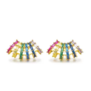 THIALH - Rainbow - Yellow Fan Shape Earrings