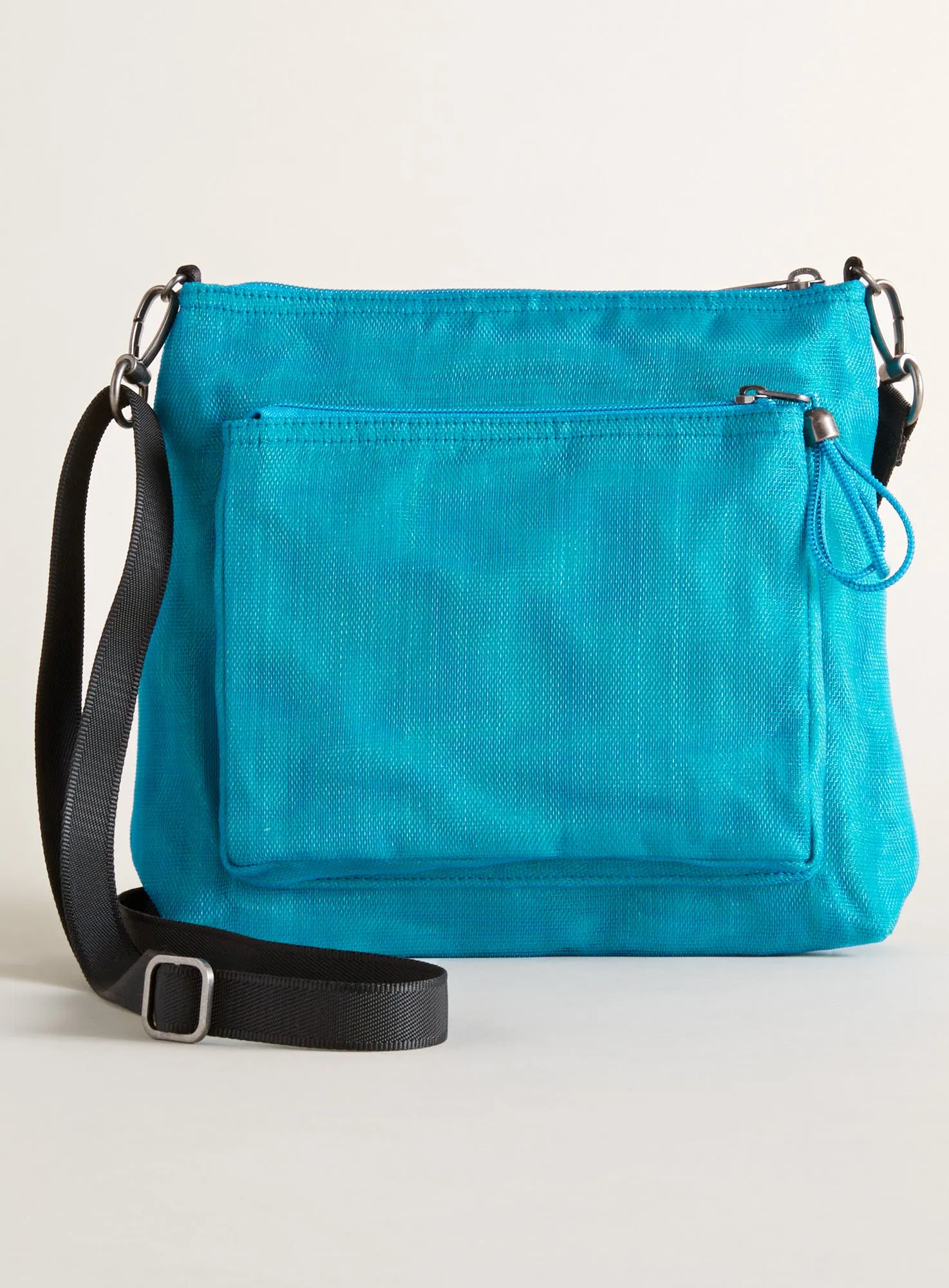 Two-tone Mesh Crossbody Bag